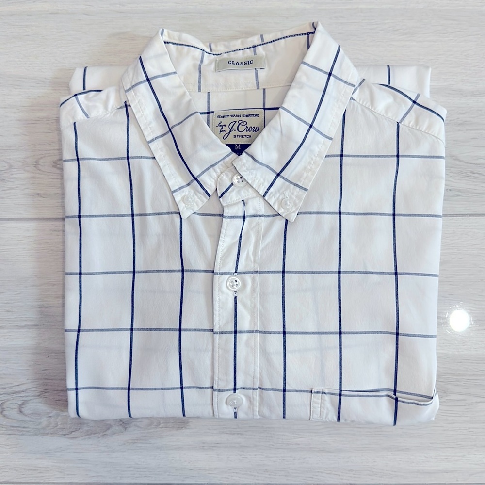 J. Crew Classic Fit Button Up Grid Pattern